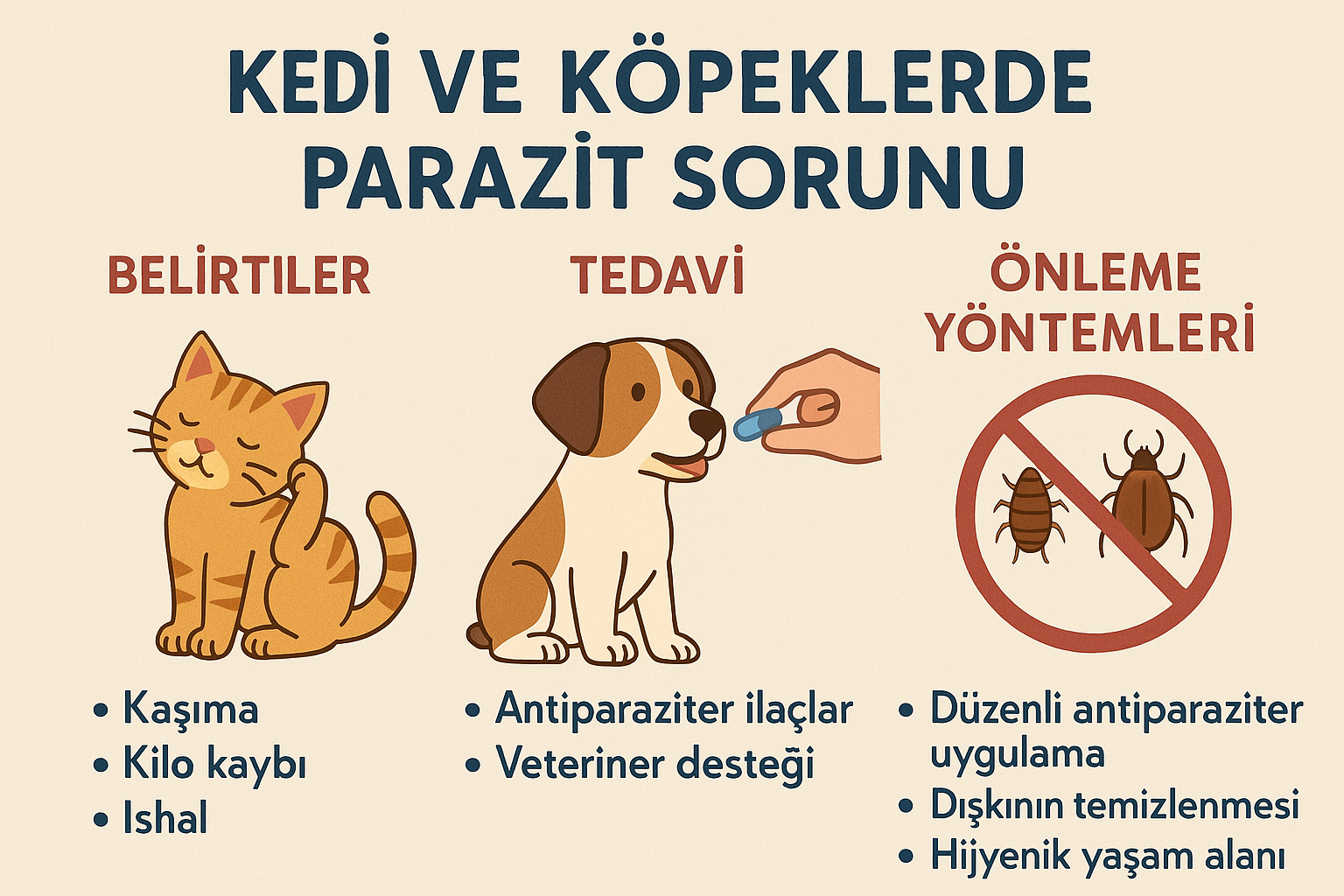 Kedi ve Köpeklerde Parazit Sorunu: Belirtiler, Tedavi ve Önleme Yöntemleri